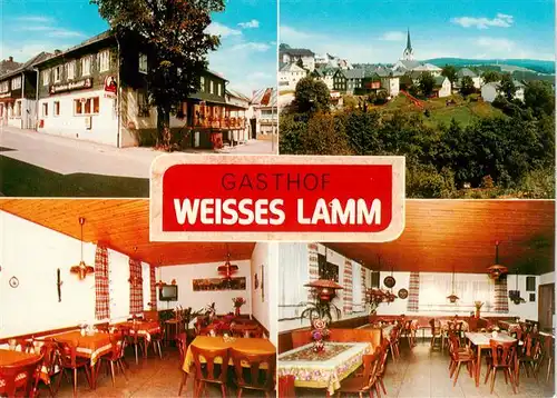 AK / Ansichtskarte 73951471 Nordhalben Gasthof weisses Lamm Restaurant Panorama Ortsansicht mit Kirche