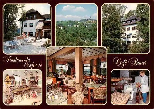 AK / Ansichtskarte  Lauenstein_Oberfranken_Ludwigsstadt_Bayern Frankenwald-Confiserie Café Bauer Gastraum Theke Panorama