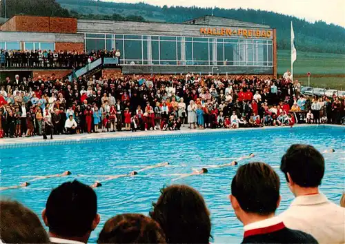 AK / Ansichtskarte  Kronach_Oberfranken Hallen-Freibad am Kreuzberg