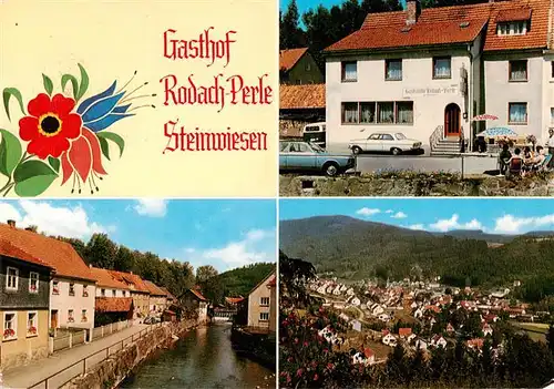 AK / Ansichtskarte  Steinwiesen Gasthof Rodach-Perle Stadtpanorama Partie an der Rodach