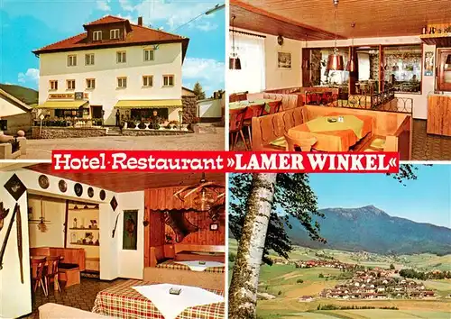 AK / Ansichtskarte  Lam_Oberpfalz Hotel Restaurant Lamer Winkel Gastraum Panorama Bayerischer Wald