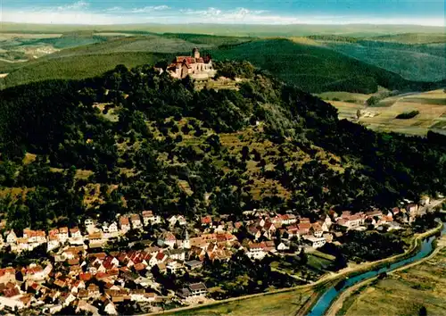 AK / Ansichtskarte  Breuberg_Odenwald Blick auf Stadtteil Neustadt und Burg Breuberg