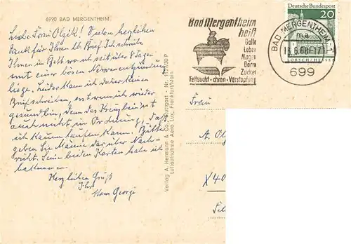 AK / Ansichtskarte  BAD_MERGENTHEIM Schloss