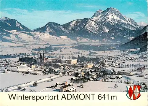 AK / Ansichtskarte  Admont_Steiermark_AT Winterpanorama Stift Admont Tor zum Gesaeuse