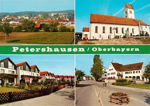 AK / Ansichtskarte 73951687 Petershausen_Oberbayern Panorama Kirche Ortsansichten