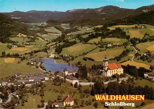 AK / Ansichtskarte  Waldhausen_Strudengau_Oberoesterreich_AT Erholungsort im Muehlviertel Schlossberg mit Barockkirche Badesee