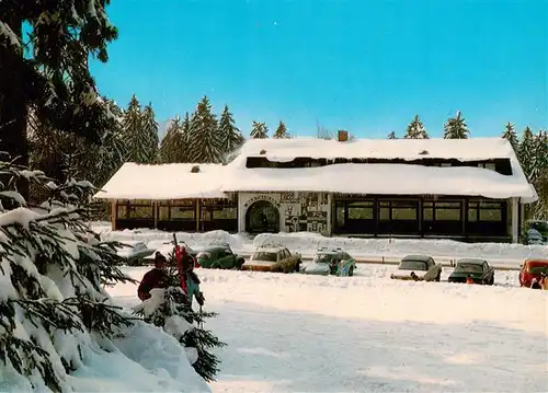 AK / Ansichtskarte 73951730 Fleckl_Oberwarmensteinach Hotel Hirscheck Winter im Fichtelgebirge