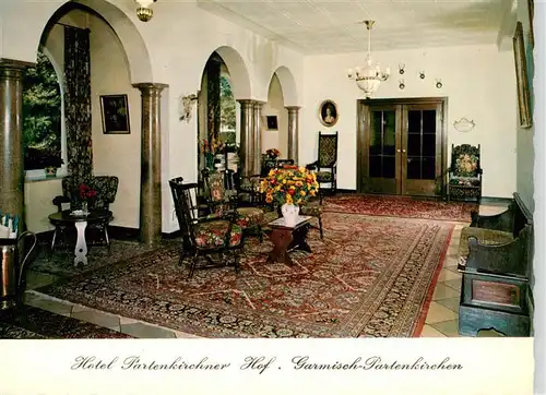 AK / Ansichtskarte  GARMISCH-PARTENKIRCHEN Hotel Partenkirchner Hof Halle Huber Karte