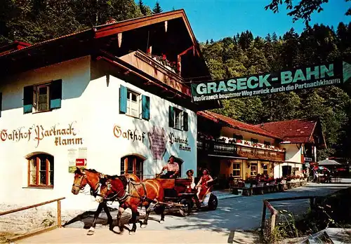 AK / Ansichtskarte  GARMISCH-PARTENKIRCHEN Graseck-Bahn Gasthof Partnachklamm Pferdewagen Huber Karte Nr. 10532