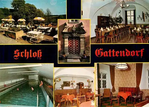 AK / Ansichtskarte 73951758 Neugattendorf Schloss Gattendorf Familienhotel Restaurant Terrasse Hallenbad