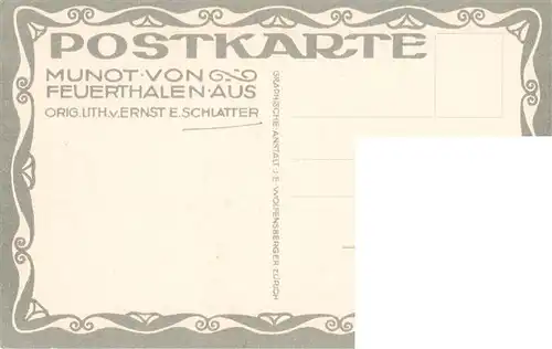 AK / Ansichtskarte  Schlatter_E.E._Kuenstlerlitho Munot Feuerthalen