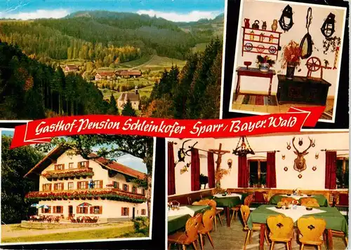 AK / Ansichtskarte 73951764 Sparr_Bogen_Niederbayern Panorama Gasthof Pension Schleinkofer Gaststube