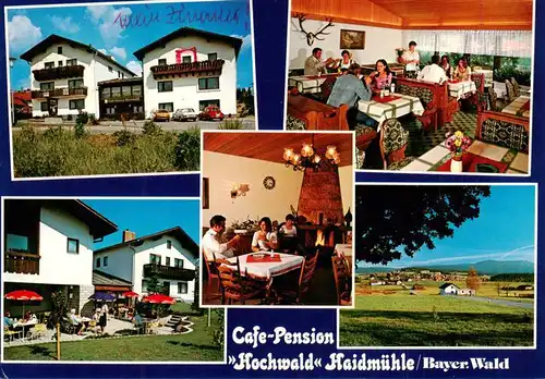 AK / Ansichtskarte 73951823 Haidmuehle Cafe Pension Hochwald Gastraeume Terrasse Panorama