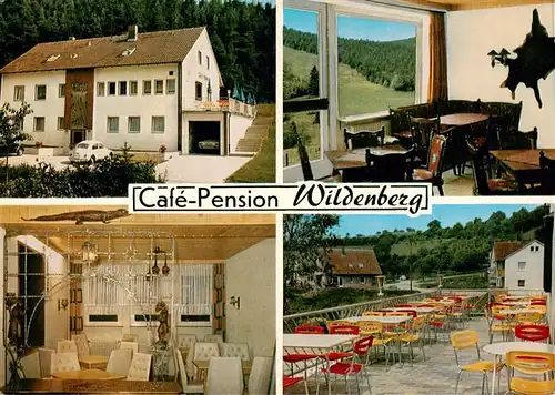 AK / Ansichtskarte  Muenchsteinach Cafe Pension Wildenberg Gastraeume Terrasse