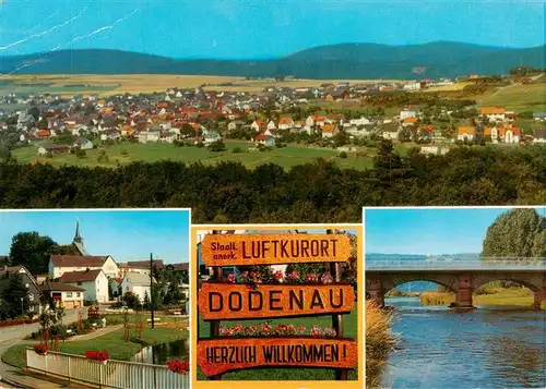 AK / Ansichtskarte  Dodenau_Battenberg_Eder Panorama Ortspartie Ortseingangsschilder Eder Bruecke