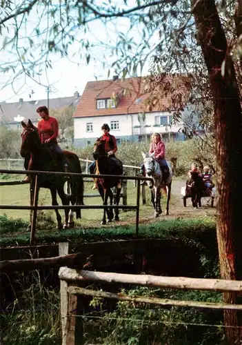 AK / Ansichtskarte  Lichtenfels_Hessen Reiter Ferien auf dem Bauernhof