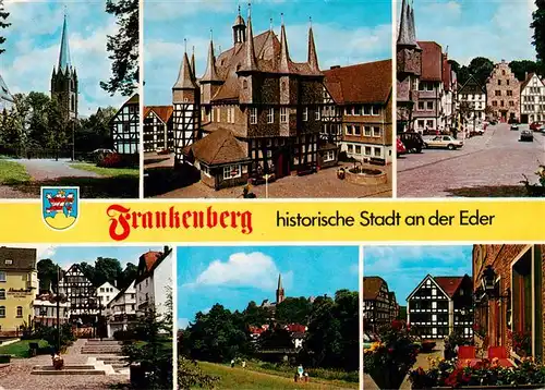 AK / Ansichtskarte 73951872 Frankenberg__Eder Orts und Teilansichten Marktplatz Kirche Rathaus