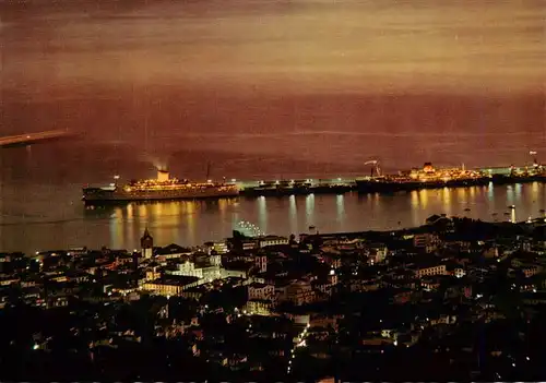 AK / Ansichtskarte  Funchal_Madeira_PT Hafenansicht bei Nacht