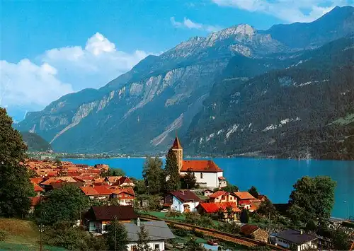 AK / Ansichtskarte  Brienz_Brienzersee_BE Panorama mit Kirche