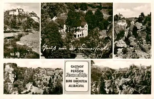 AK / Ansichtskarte 73952019 Kirchahorn Gasthof Pension Neumuehle bei Burg Rabenstein Landschaftspanorama Felsen