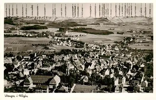 AK / Ansichtskarte  Wangen_Allgaeu_Bayern Panorama mit Alpenkette