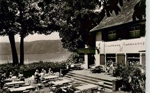 AK / Ansichtskarte 73952028 Ludwigshafen_Bodman-Ludwigshafen_Bodensee Gasthaus Pension Haldenhof Terrasse Seeblick