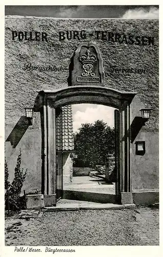 AK / Ansichtskarte  Polle Poller Burgterrassen Eingang Burgschaenke
