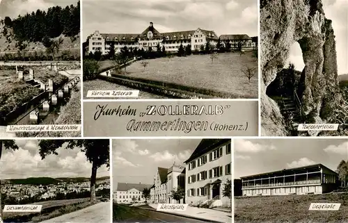 AK / Ansichtskarte  Gammertingen Kurheim Zolleralb Wassertreten Lesehalle Teufelstorfelsen Schlossplatz