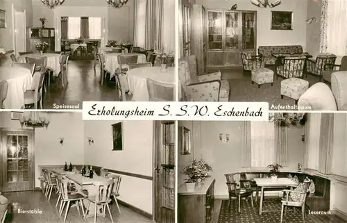 AK / Ansichtskarte  Eschenbach__Hersbruck_Bayern Erholungsheim S.S.W. Speisesaal Aufenthaltsraum Bierstueble Leseraum