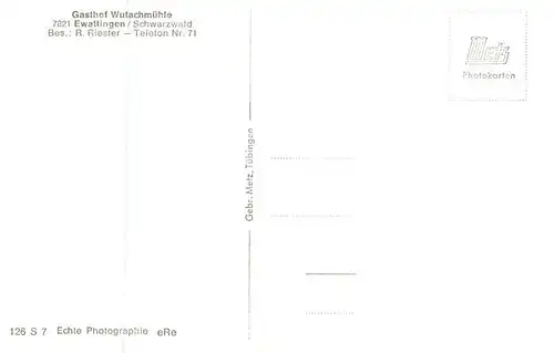 AK / Ansichtskarte  Ewattingen Gasthof Wutachmuehle