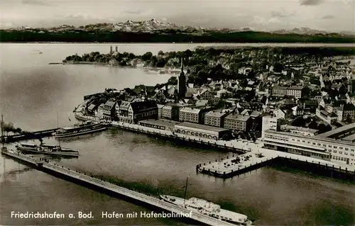 AK / Ansichtskarte  Friedrichshafen_Bodensee Hafen mit Hafenbahnhof