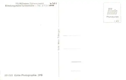 AK / Ansichtskarte  Villingen_-Schwenningen Erholungsheim Tannenhoehe