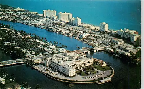 AK / Ansichtskarte  Miami_Beach Fliegeraufnahme mit Hotel Row und St Francis Hospital