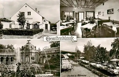 AK / Ansichtskarte  BAYREUTH Eremitenklause Gastraum Terrasse Springbrunnen