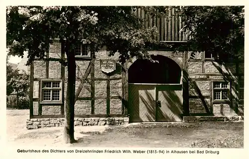 AK / Ansichtskarte 73952299 Alhausen_Bad_Driburg_Westfalen Geburtshaus des Dichters von Dreizehnlinden Friedrich Wilhelm Weber