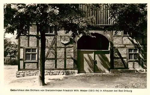 AK / Ansichtskarte  Alhausen_Bad_Driburg_Westfalen Geburtshaus des Dichters von Dreizehnlinden Friedrich Wilhelm Weber