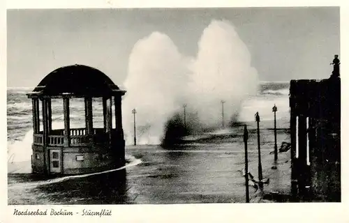 AK / Ansichtskarte 73952314 Borkum_Nordseebad Sturmflut