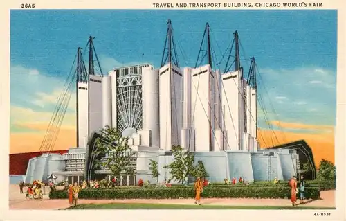 AK / Ansichtskarte  Chicago_Illinois_USA Travel and Transport Building Chicago Worlds Fair