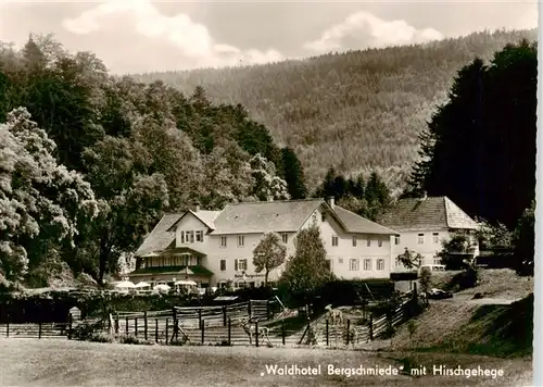 AK / Ansichtskarte  Marxzell_BW Waldhotel Bergschmiede mit Hirschgehege