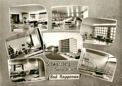 AK / Ansichtskarte 73952394 Bad_Rappenau Schwaerzberg Sanatorium Empfangshalle Speisesaal Aufenthaltsraeume Lesezimer Rauch und Spielzimmer Tretbad