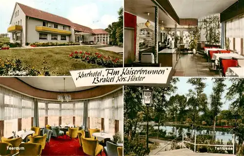 AK / Ansichtskarte  Brakel_Westfalen Kurhotel Am Kaiserbrunnen Cafe Teeraum Terrasse