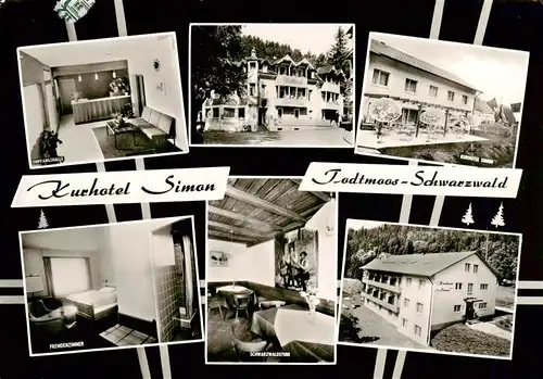 AK / Ansichtskarte 73952406 Todtmoos Kurhotel Simon mit Hotel Waldeck Empfangshalle Fremdenzimmer Schwarzwaldstube
