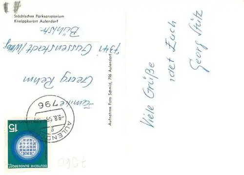 AK / Ansichtskarte  Aulendorf Staedt Parksanatorium