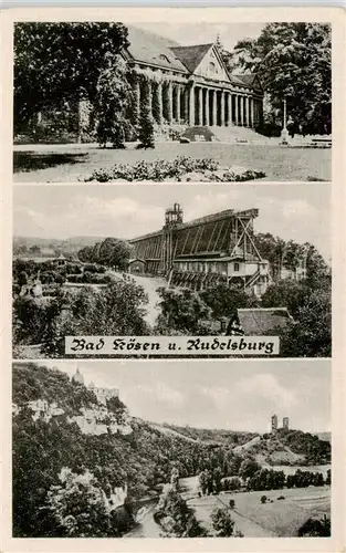 AK / Ansichtskarte  Bad_Koesen Kurhaus Saline Panorama Blick zur Rudelsburg