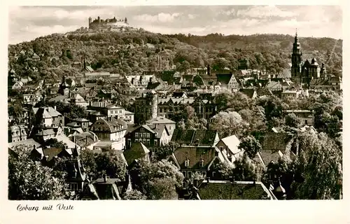 AK / Ansichtskarte  Coburg_Bayern Stadtpanorama mit Blick zur Veste