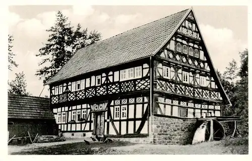 AK / Ansichtskarte 73952654 Ilbeshausen-Hochwaldhausen_Grebenhain_Hessen Teufelsmuehle Fachwerkhaus