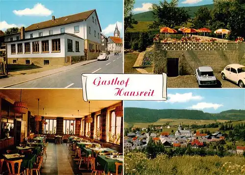 AK / Ansichtskarte 73952685 Rothenkirchen_Oberfranken Gasthof Hansreit Gastraum Terrasse Panorama