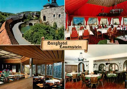 AK / Ansichtskarte  Lauenstein_Oberfranken_Ludwigsstadt_Bayern Burghotel auf Burg Lauenstein Gastraeume