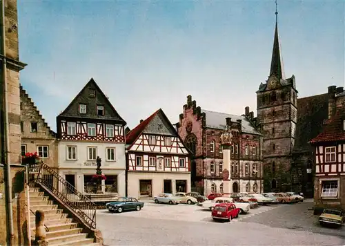 AK / Ansichtskarte  Kronach_Oberfranken Melchior Otto Platz mit kath Stadtpfarrkirche