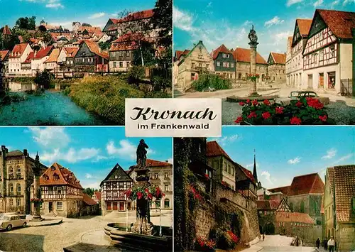 AK / Ansichtskarte  Kronach_Oberfranken Ortsansicht Marktplatz Brunnen Altstadt